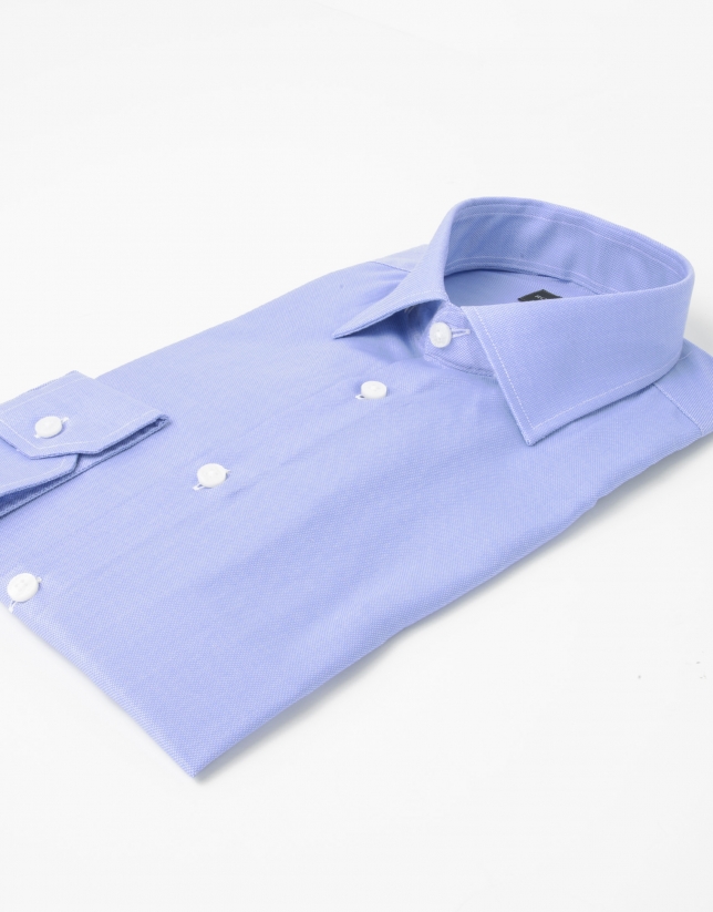 Camisa algodón oxford azul