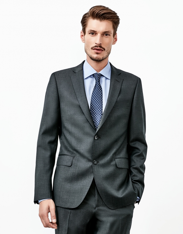 Gray wool suit