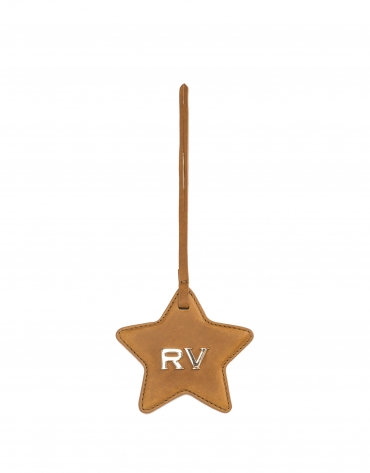Camel star-shaped leather charm