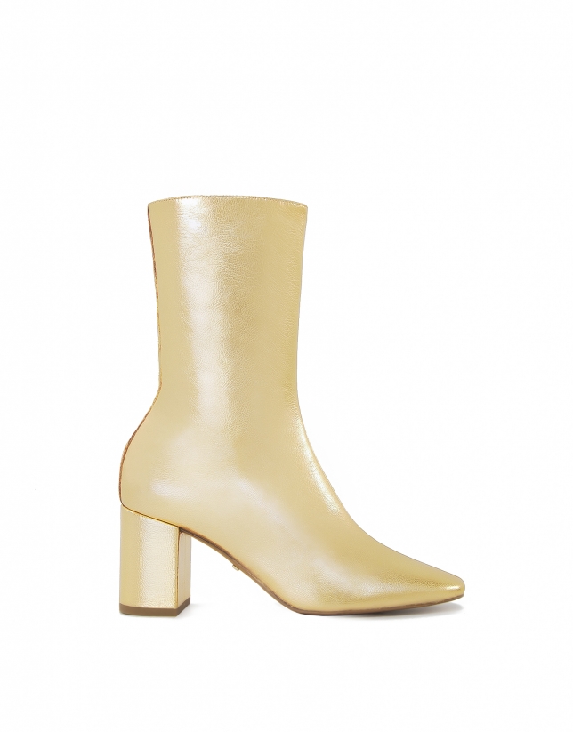 Montpellier gold leather ankle boots