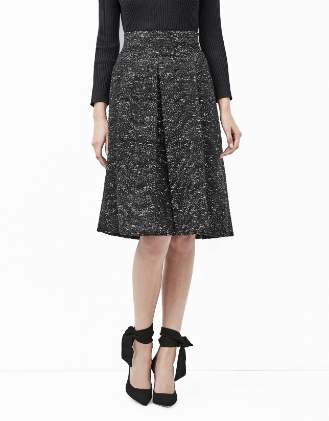 Grey tweed midi skirt 