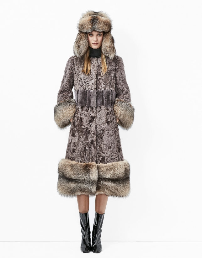 Lambskin fur coat
