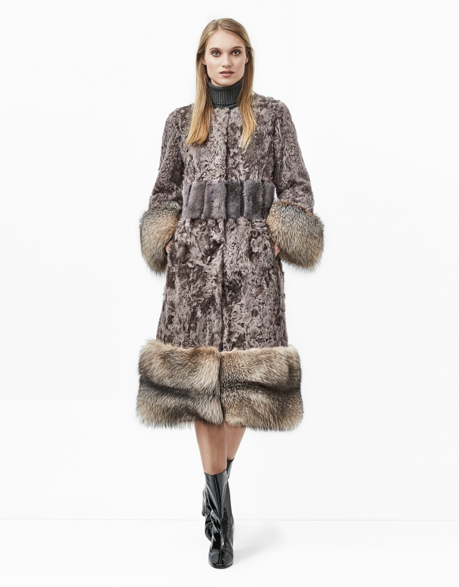 Lambskin fur coat