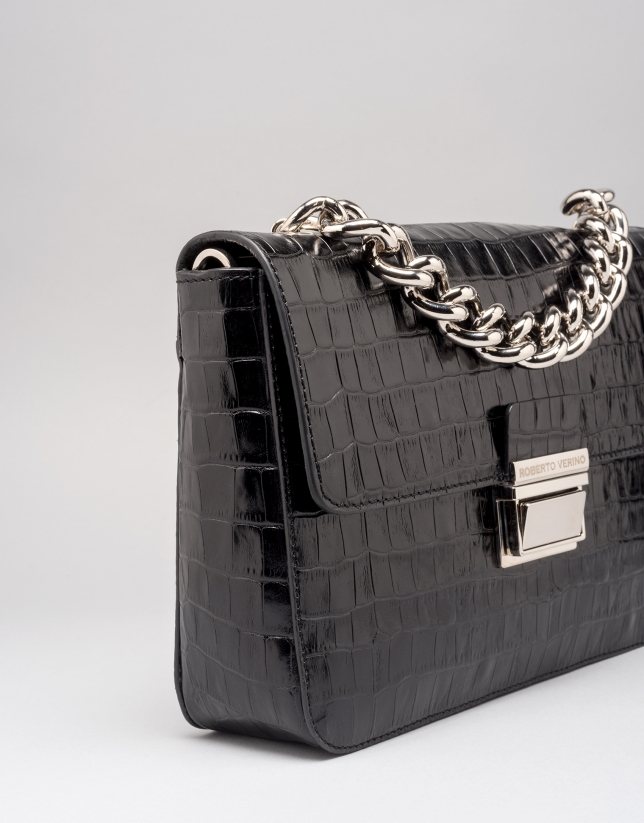 Black alligator leather Joyce purse