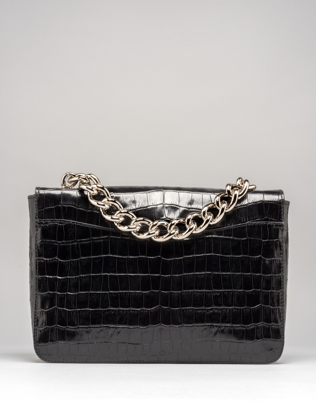Black alligator leather Joyce purse