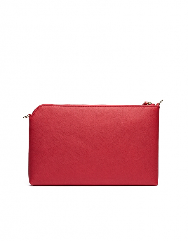 Bright red Saffiano leather Lisa Clutch 