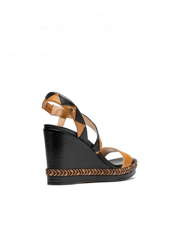 Brown wedge sandals Cannes