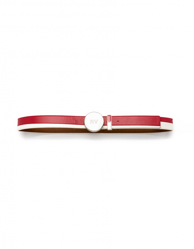 Cinturón bicolor rojo/blanco