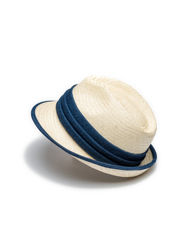 Narrow-brim raffia hat