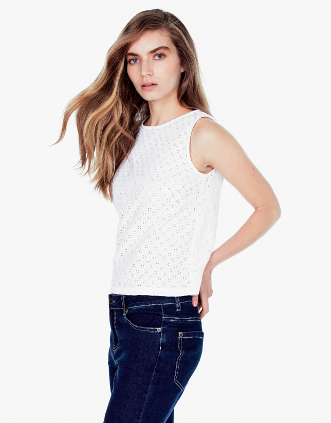 White embroidered top