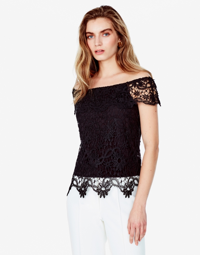 Off white lace top with  lace 