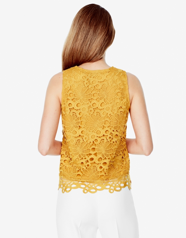 Yellow lace top