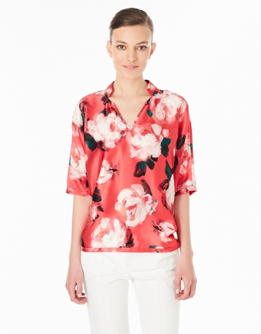 Loose floral print shirt