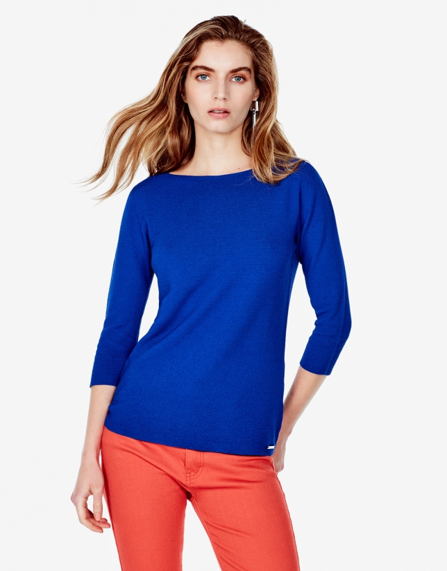 Plain blue sweater