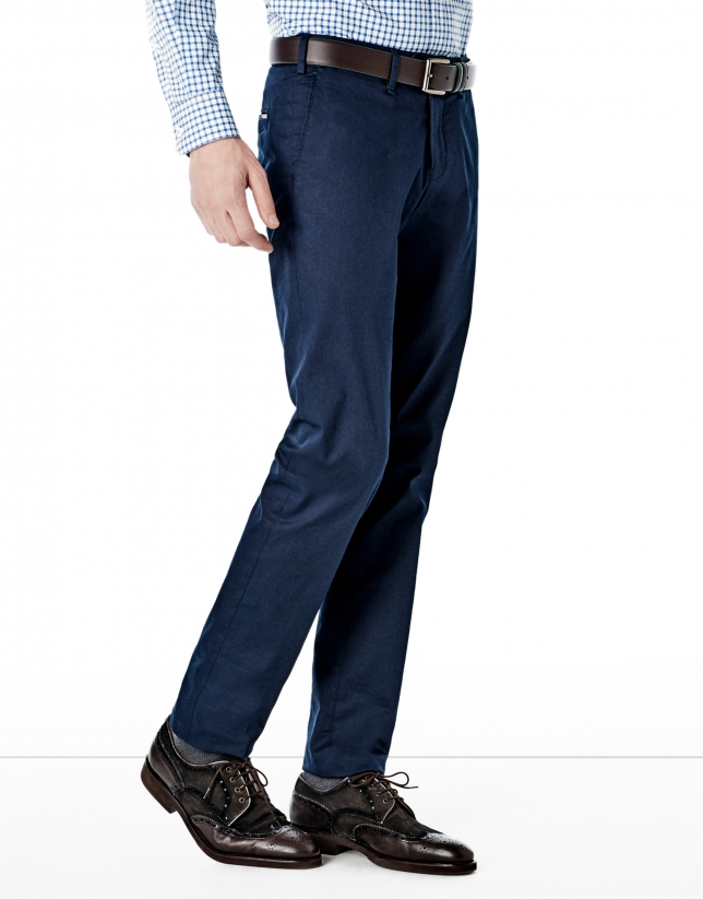 Navy blue chino cotton pants