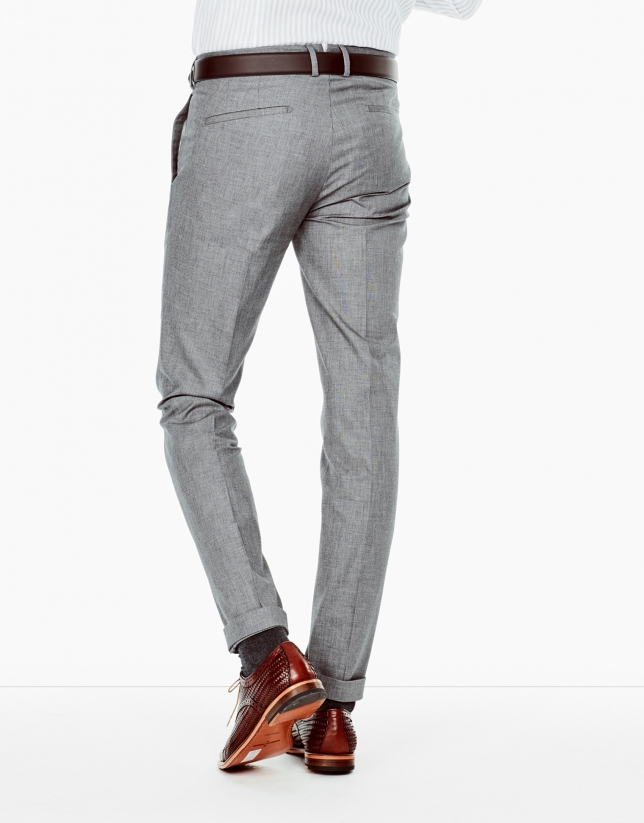 Pantalón falso liso gris