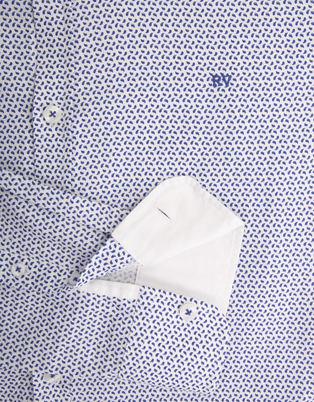 Camisa sport micro cachemires azulones