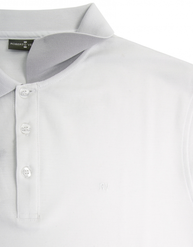White mercerized polo shirt
