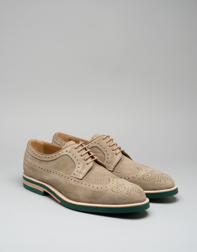 Natural colored suede Brogue shoes