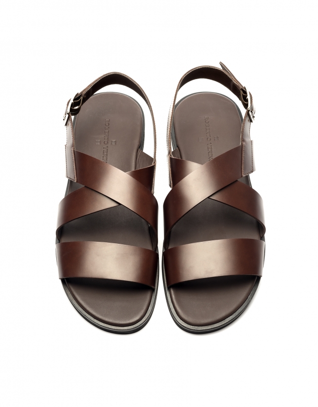 Sandals with brown straps