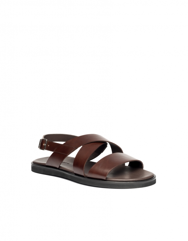 Sandals with brown straps