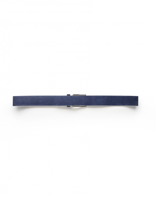 Navy blue embossed belt