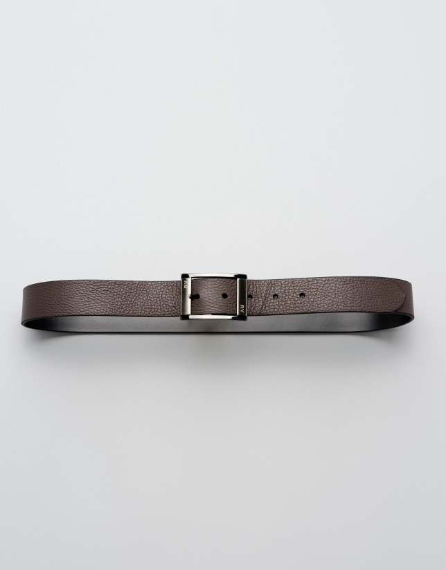 Black and brown reversible belt