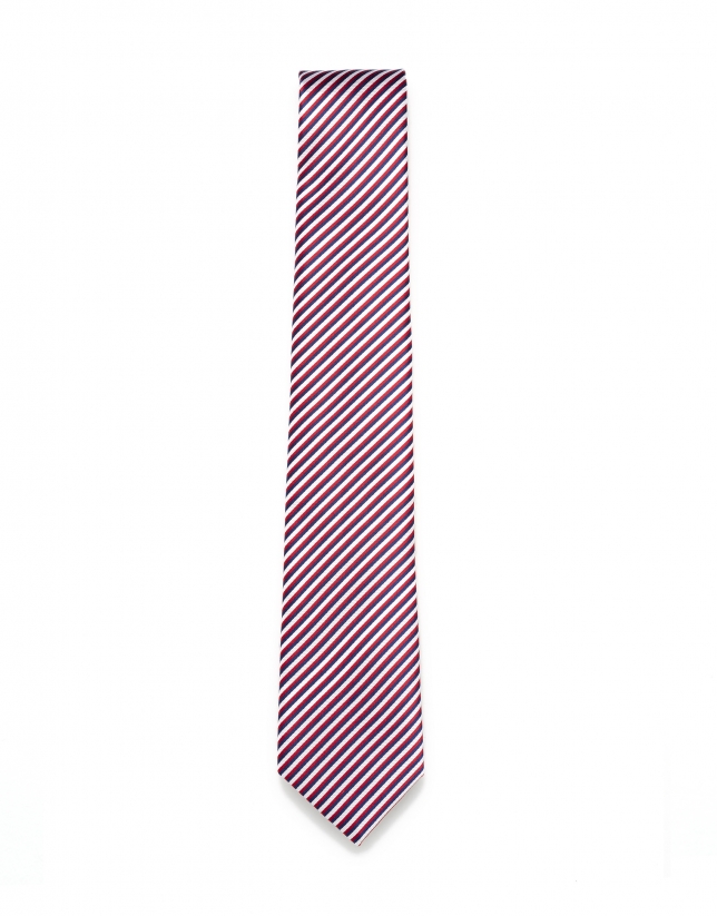 Corbata de rayas azul/rojo/blanco