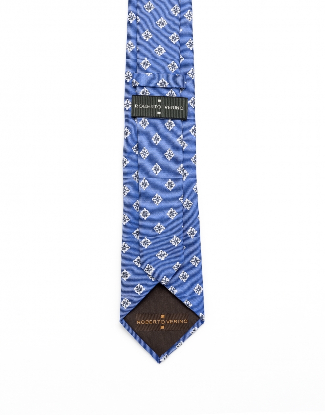 Corbata jacquard azul medio