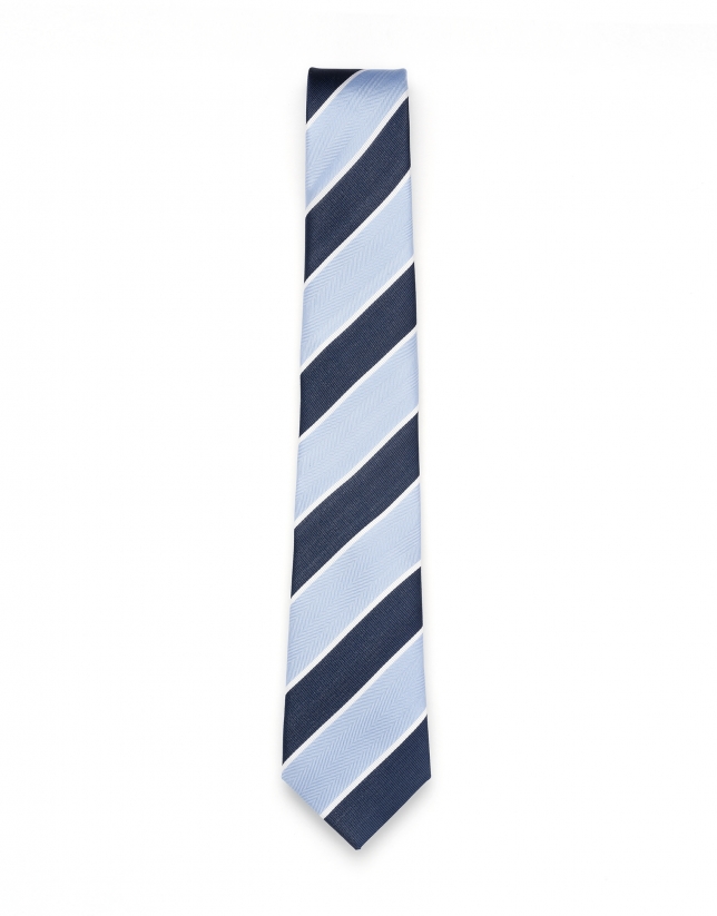 Corbata rayas marino/blanco