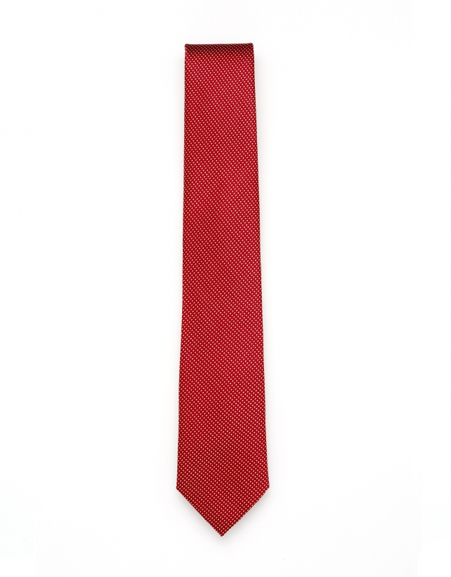 Corbata jacquard rojo y blanco