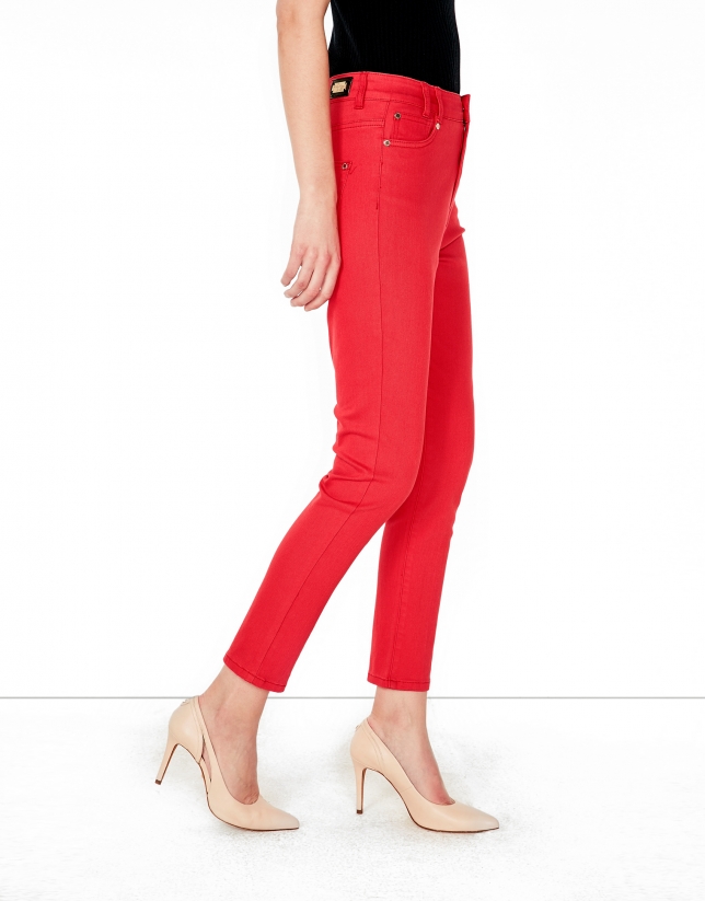 Coral pants with 5 pockets