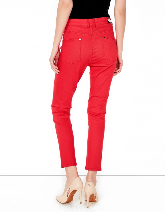 Coral pants with 5 pockets