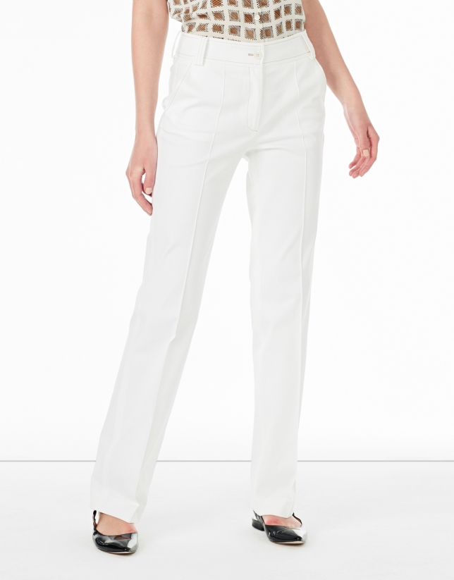 White straight pants
