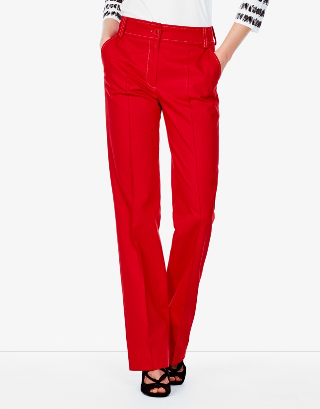 Coral straight pants