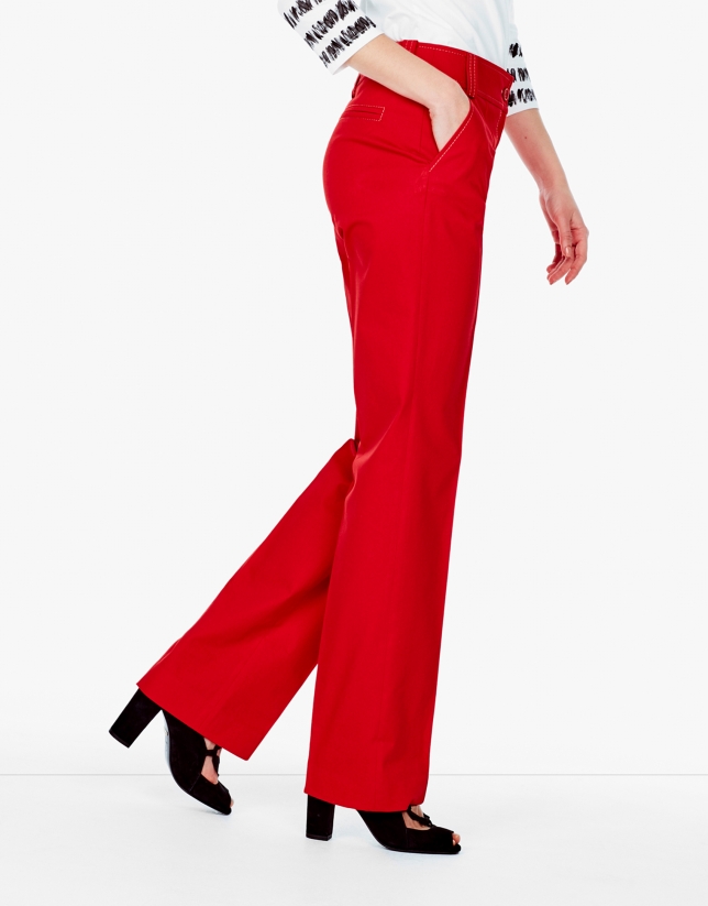 Coral straight pants