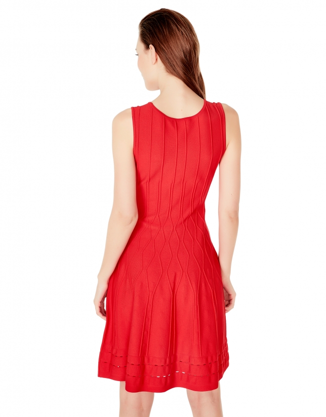 Red knit dress