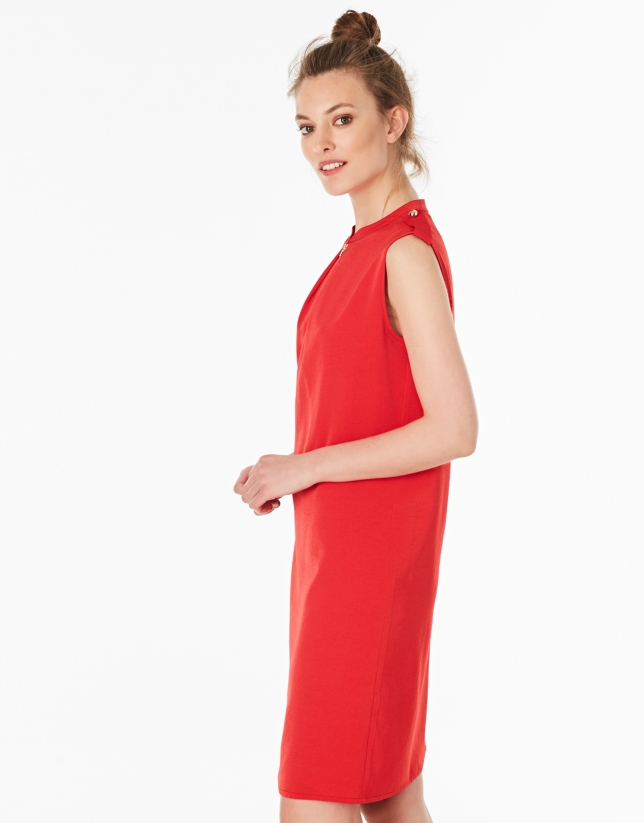 Red dress with belt loops