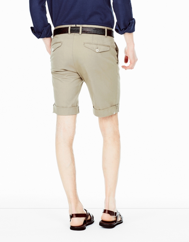 Beige cotton bermudas shorts
