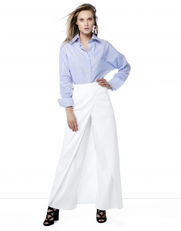 Falda pantalón lino blanca
