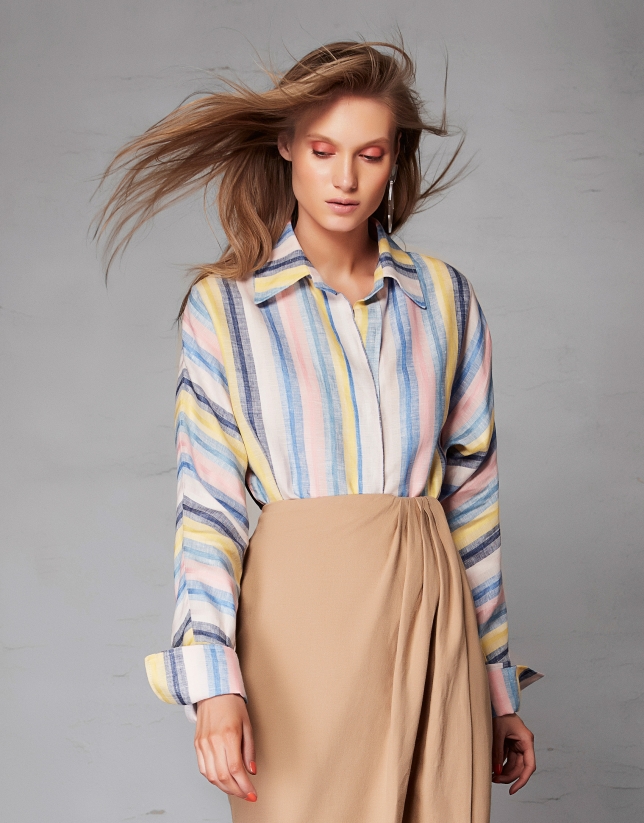 Multicolor striped linen shirt