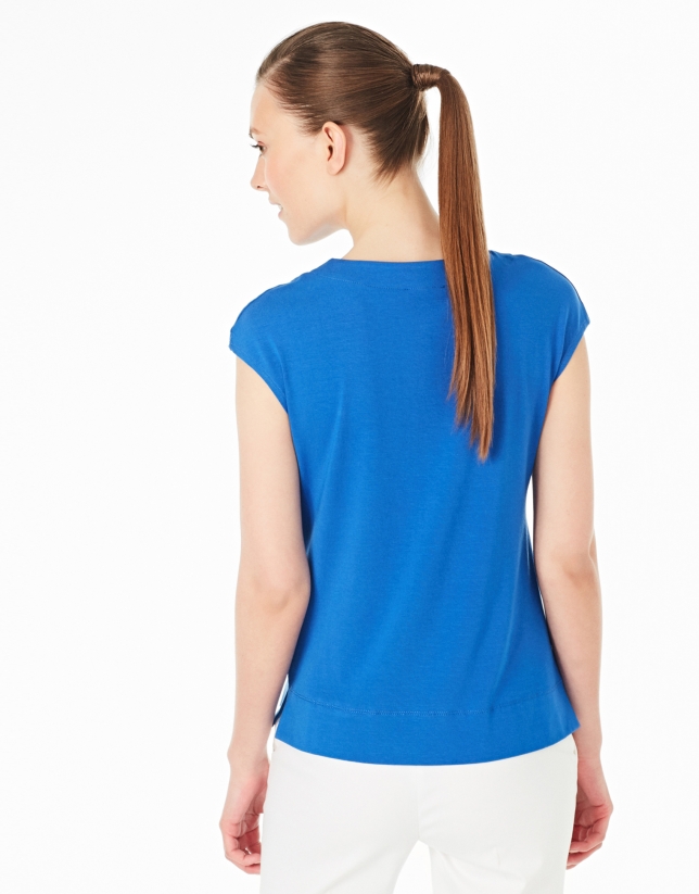 Cobalt blue-colored sleeveless top