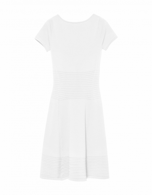 White knit dress with flounce