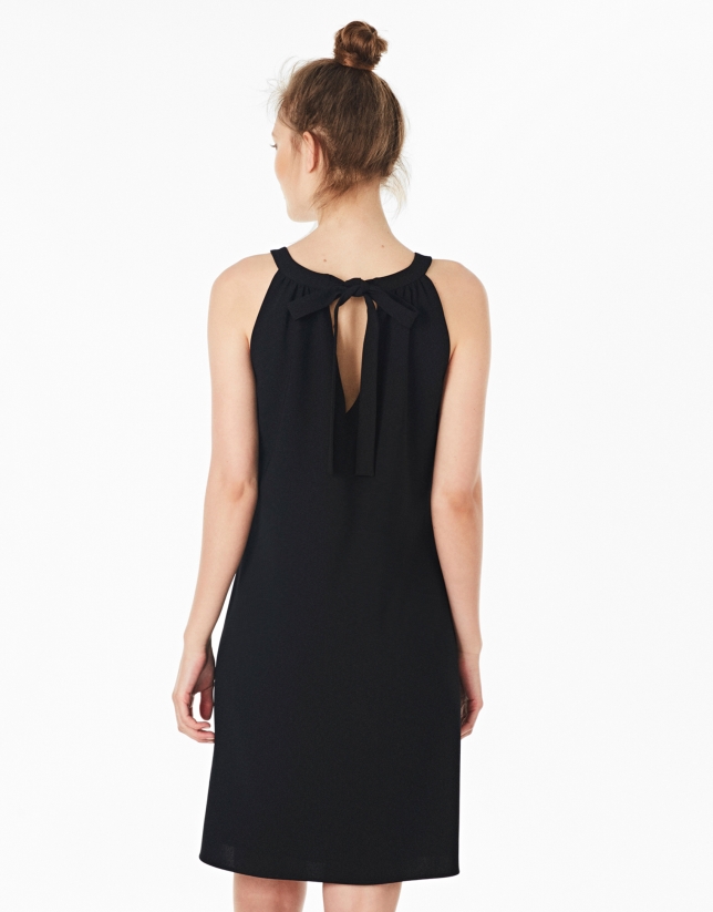 Black halter top dress