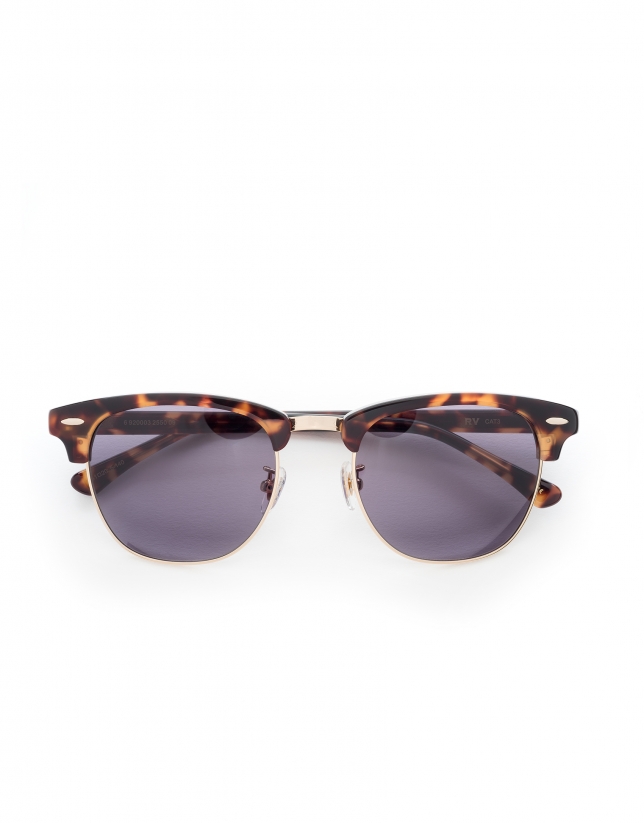 Brown tortoise Retro sunglasses