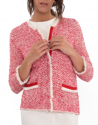 Azalea knit jacket with fringe