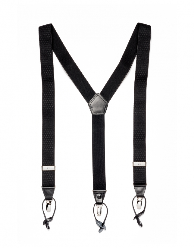 Black jacquard suspenders