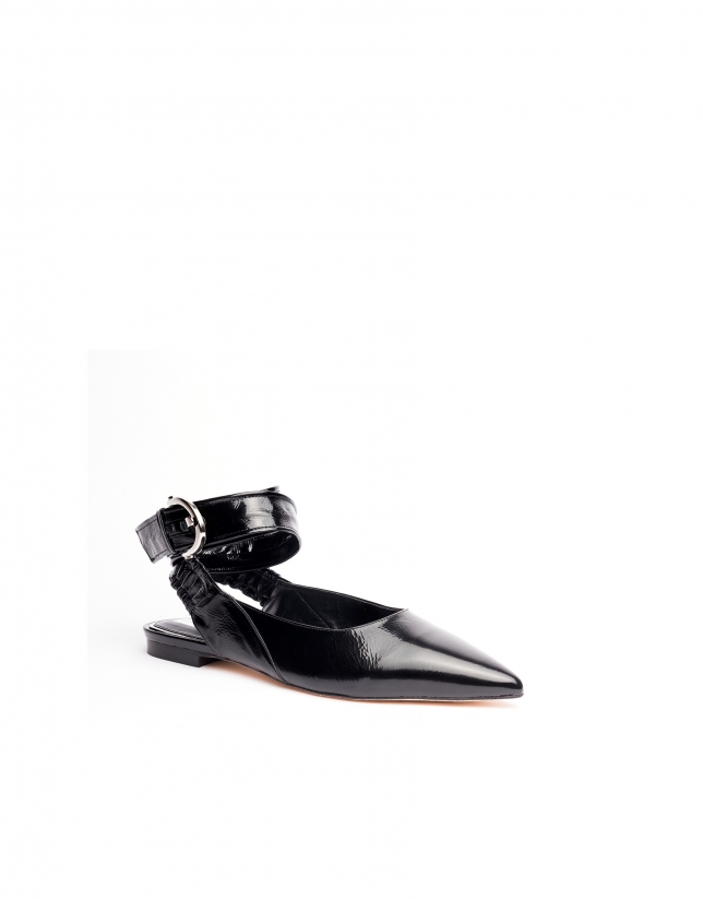 Henry Moss Bailarinas de charol con tac\u00f3n negro elegante Zapatos Bailarinas Bailarinas de charol con tacón 