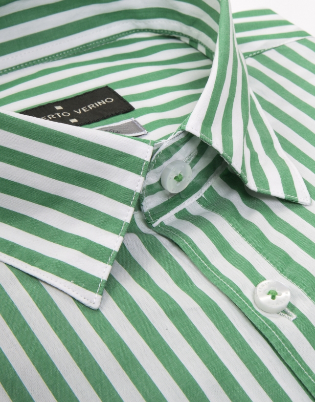 Camisa rayas verdes y blancas