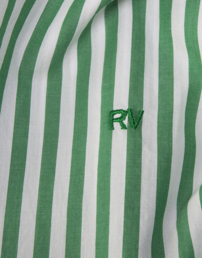 Green and white striped shirt
